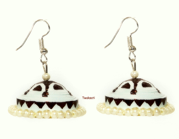 Bronze White Pearl Earring